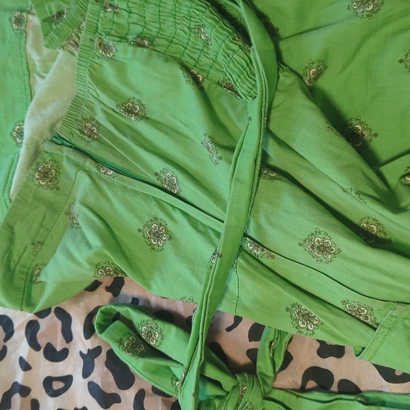 Zinc Size 18 Green Strapless Paisley Print Dress - Picture 6 of 8